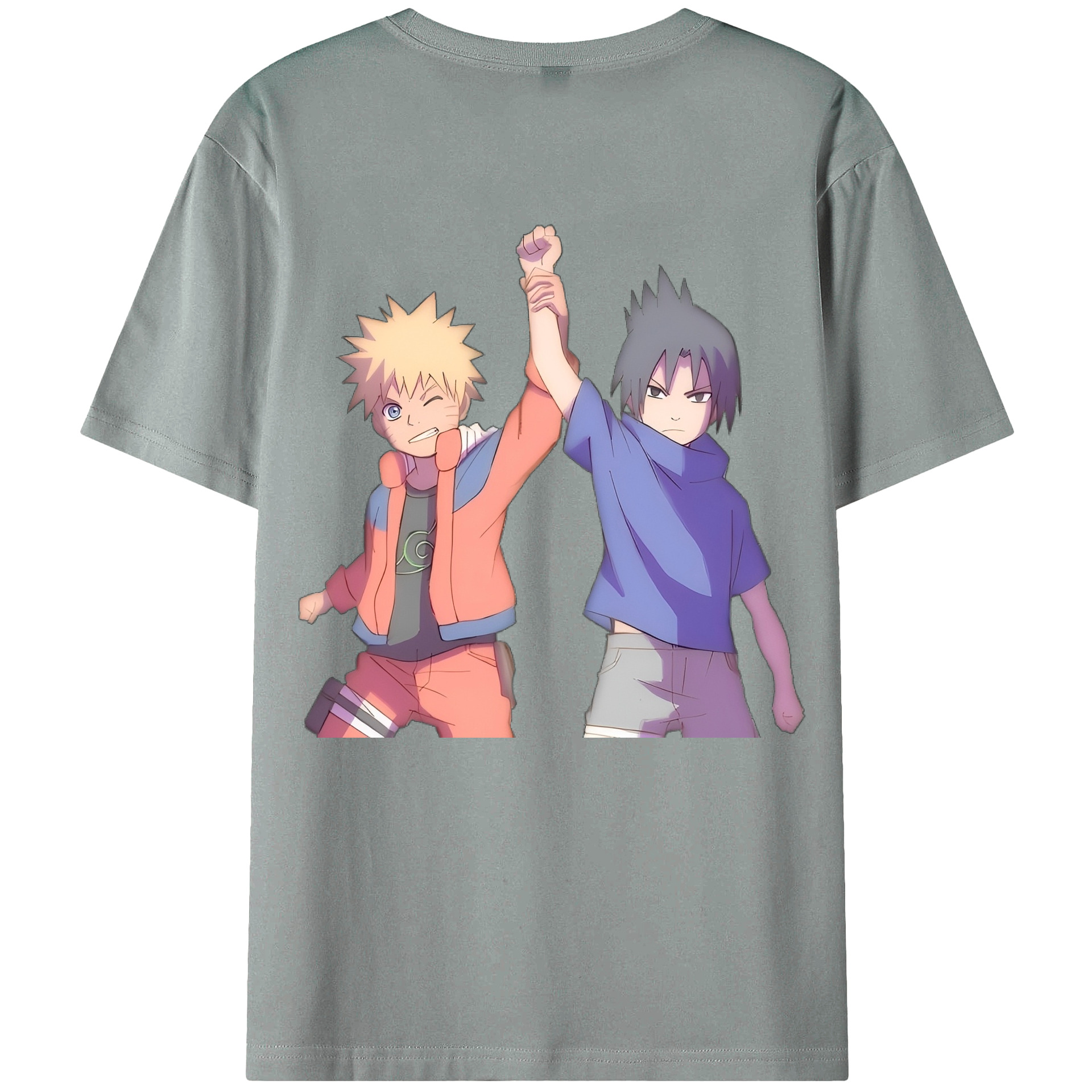 （画像用） NARUTO -ナルト- うちは サスケ Uchiha Sasuke 綿100％ メンズ半袖Tシャツ（バックプリント） 通気性